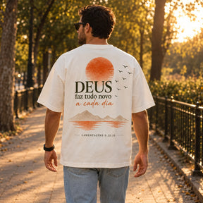 Oversized Off White Deus a cada dia — Ambientada 02