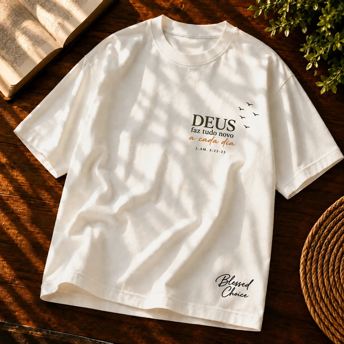 Oversized Off White Deus a cada dia — Frente