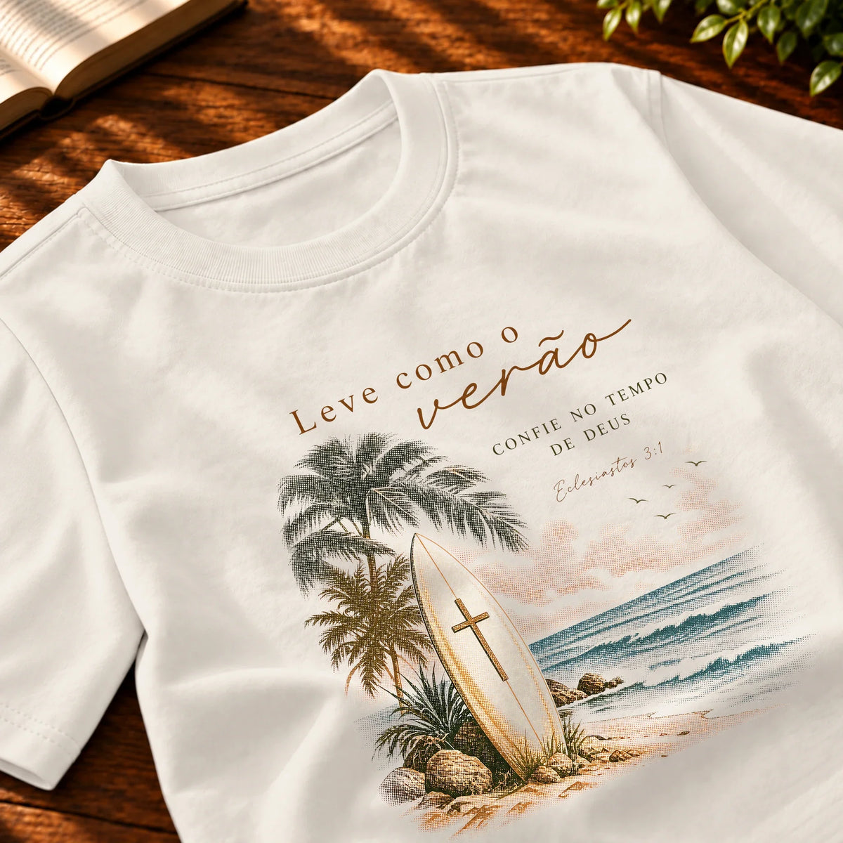 Camiseta Masculina Off White Leve Como o Verão — Zoom