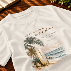 Camiseta Masculina Off White Leve Como o Verão — Zoom