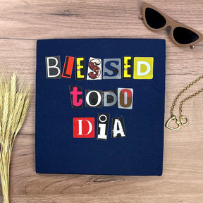 Camiseta Feminina Azul Blessed Todo Dia