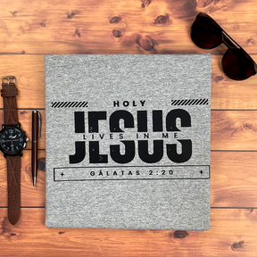 Camiseta Masculina Cinza Holy Jesus Lives In