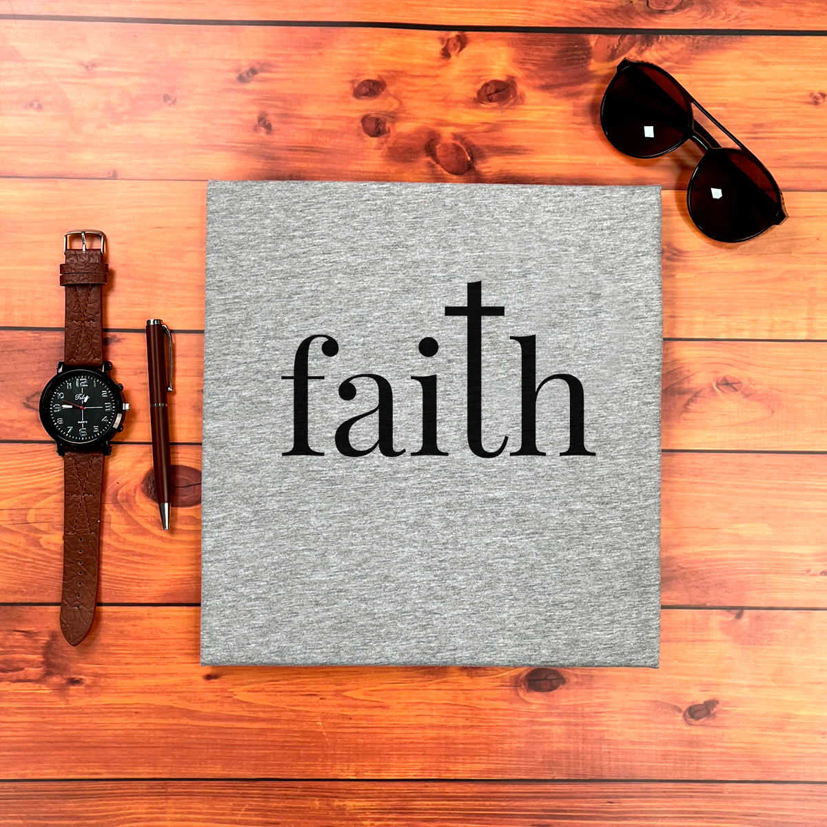 Camiseta Masculina Cinza Faith