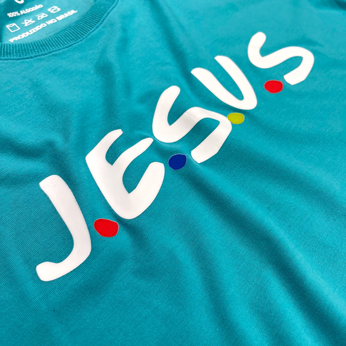 Camiseta Feminina Turquesa J.E.S.U.S